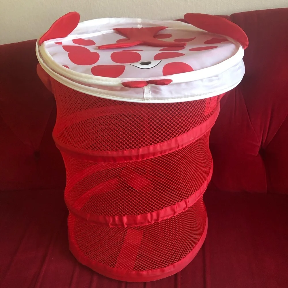 IKEA Collapsible Korall Fisk Red Mesh Basket Kids Toy Organizer